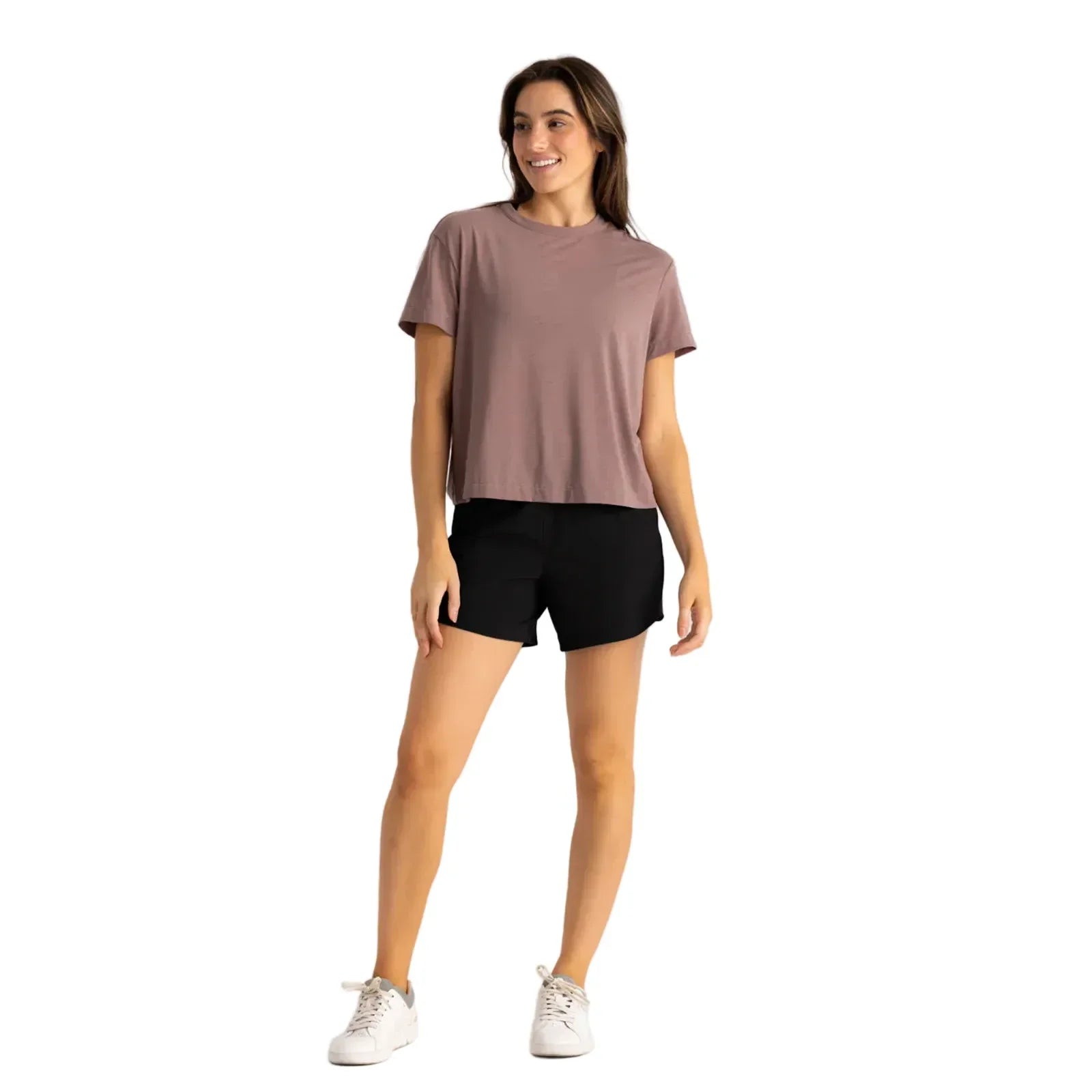 Women's Free Fly Black Bamboo-Lined Active Breeze Short - 5" WLABS-5-300