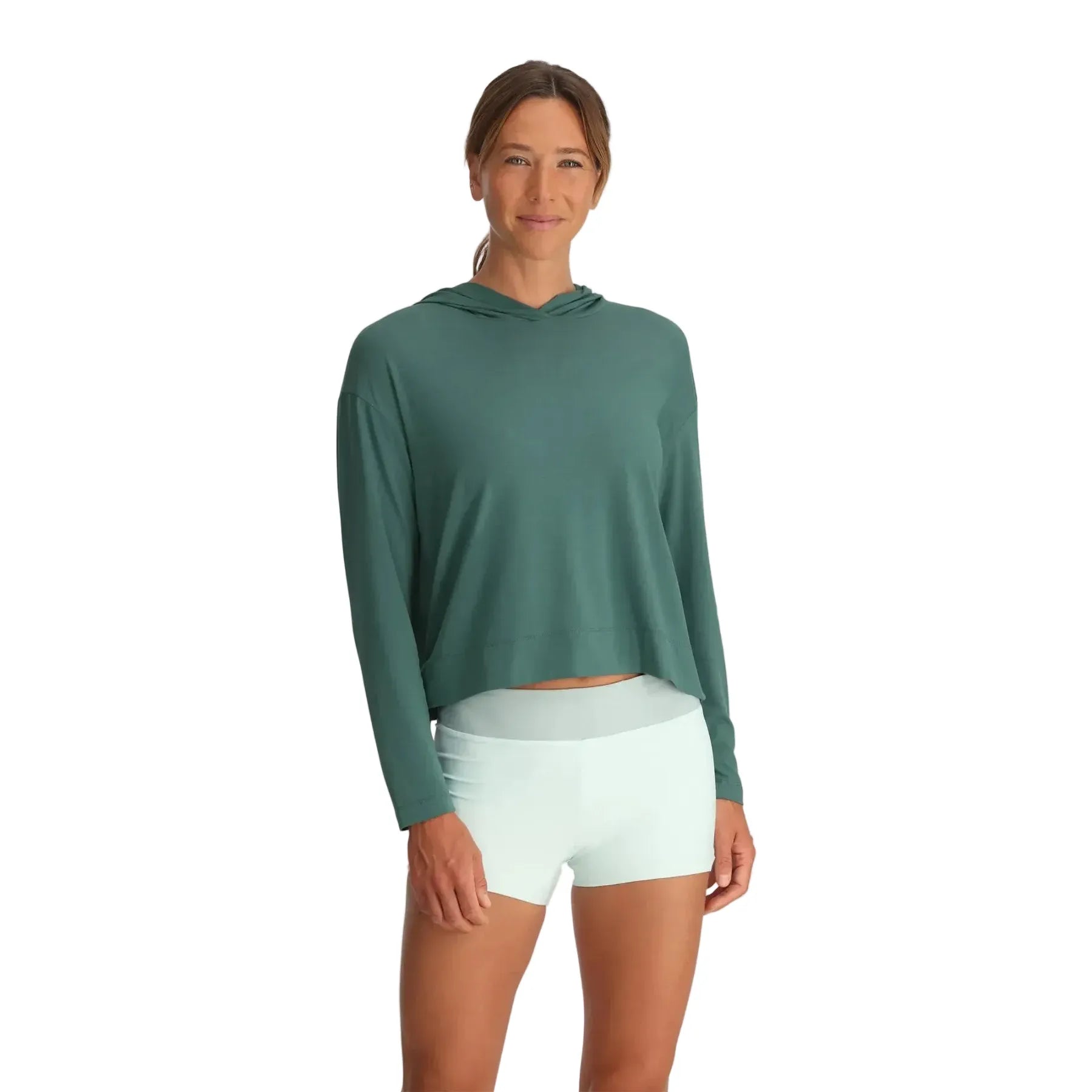 Women's Free Fly Pacific Blue Bamboo Shade Crossover Hoodie FF612-421