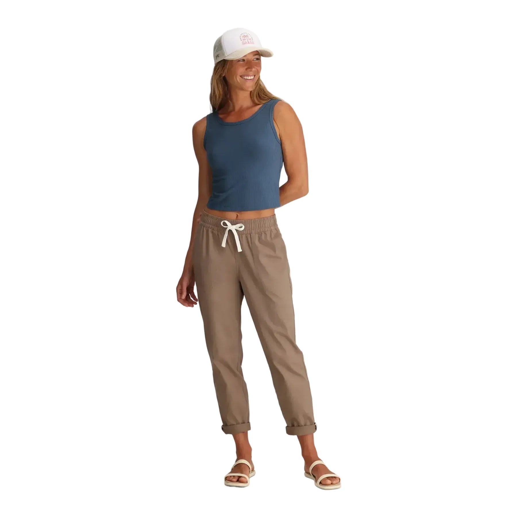 Women's Free Fly Pacific Blue Ribbed Bamboo Tank Top WRIBT-421