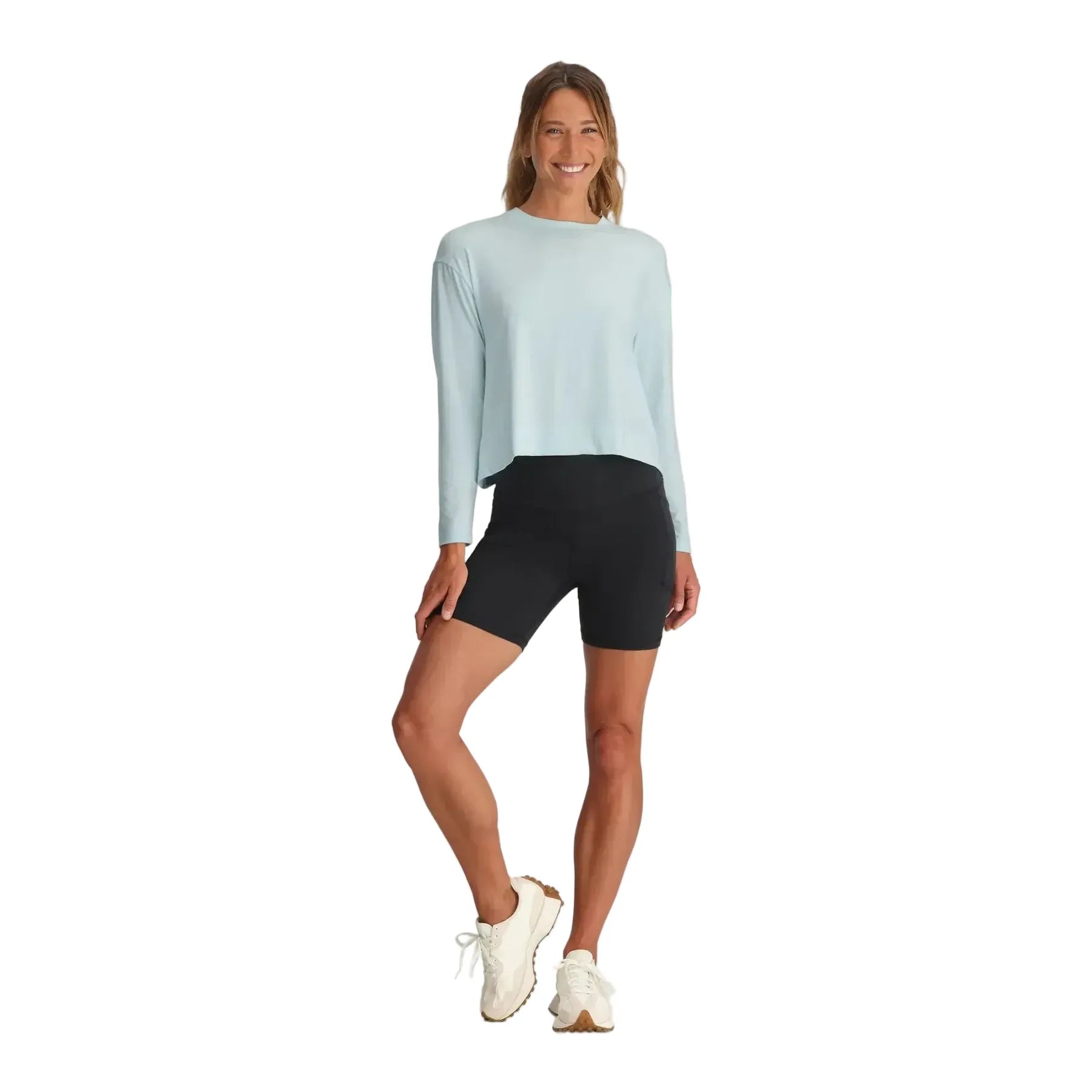 Women's Free Fly Tropic Sea Bamboo Shade Crossover Long Sleeve Top FF566-543