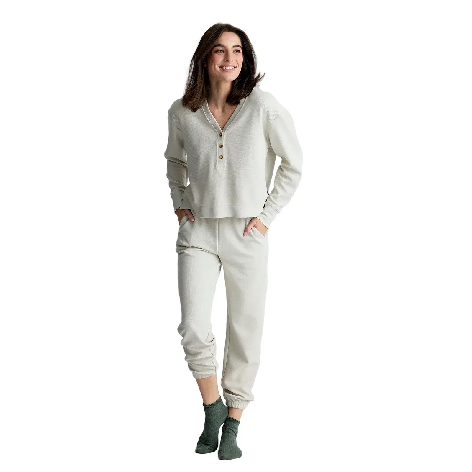 Women's Free Fly Waffle Long Sleeve Henley