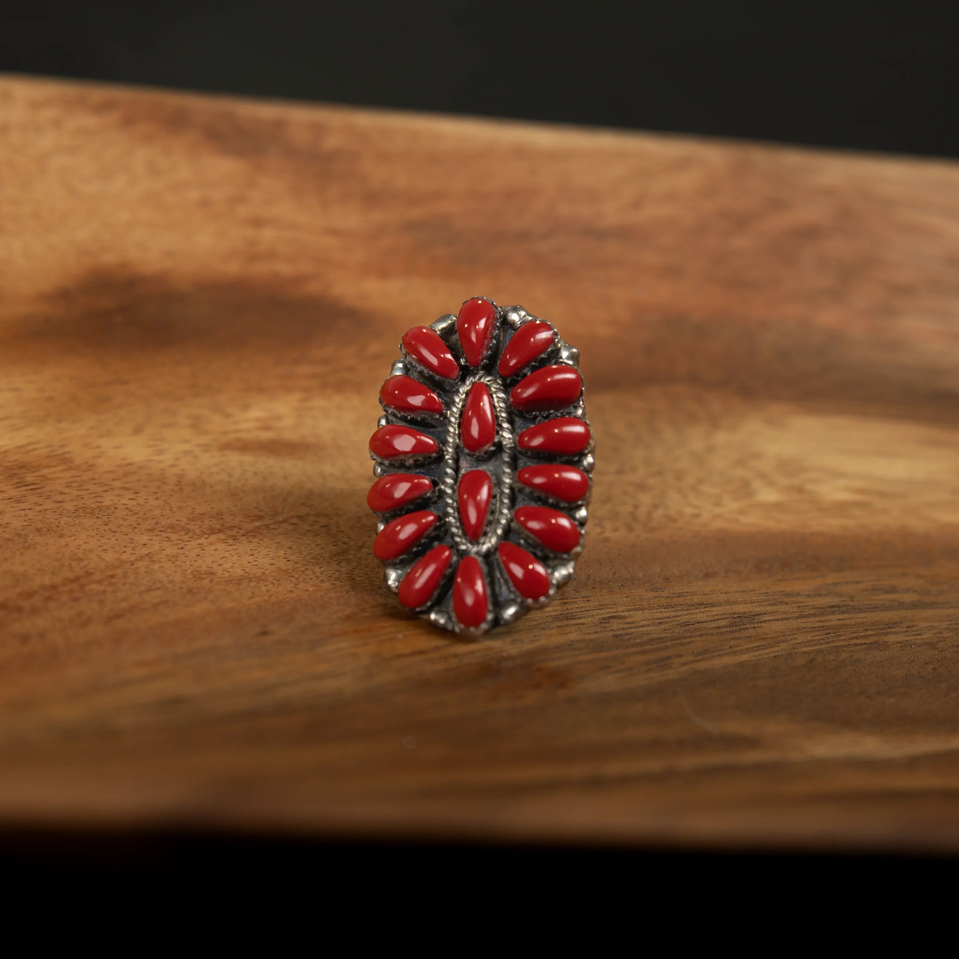Women's Gallup Red Coral Cluster Ring