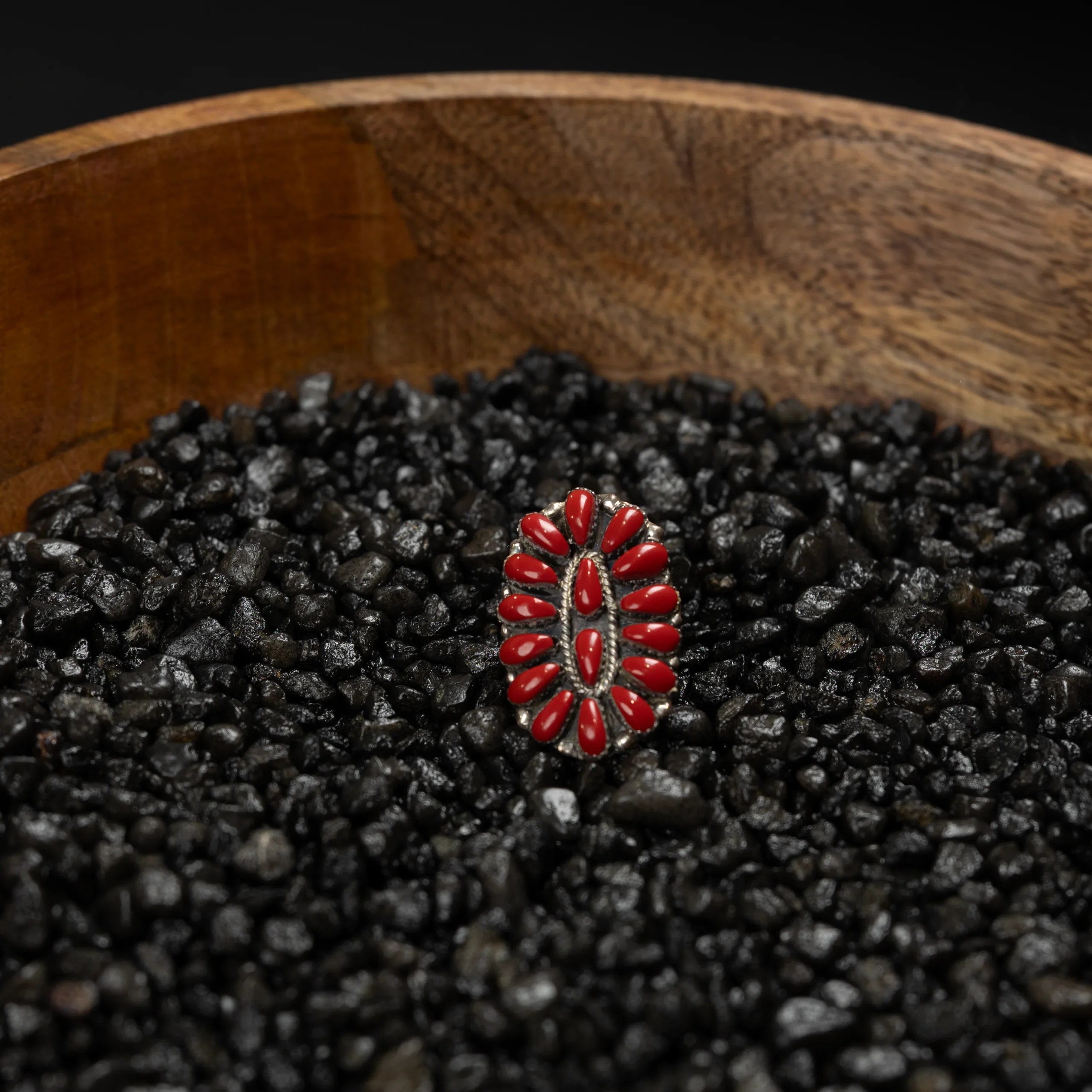 Women's Gallup Red Coral Cluster Ring