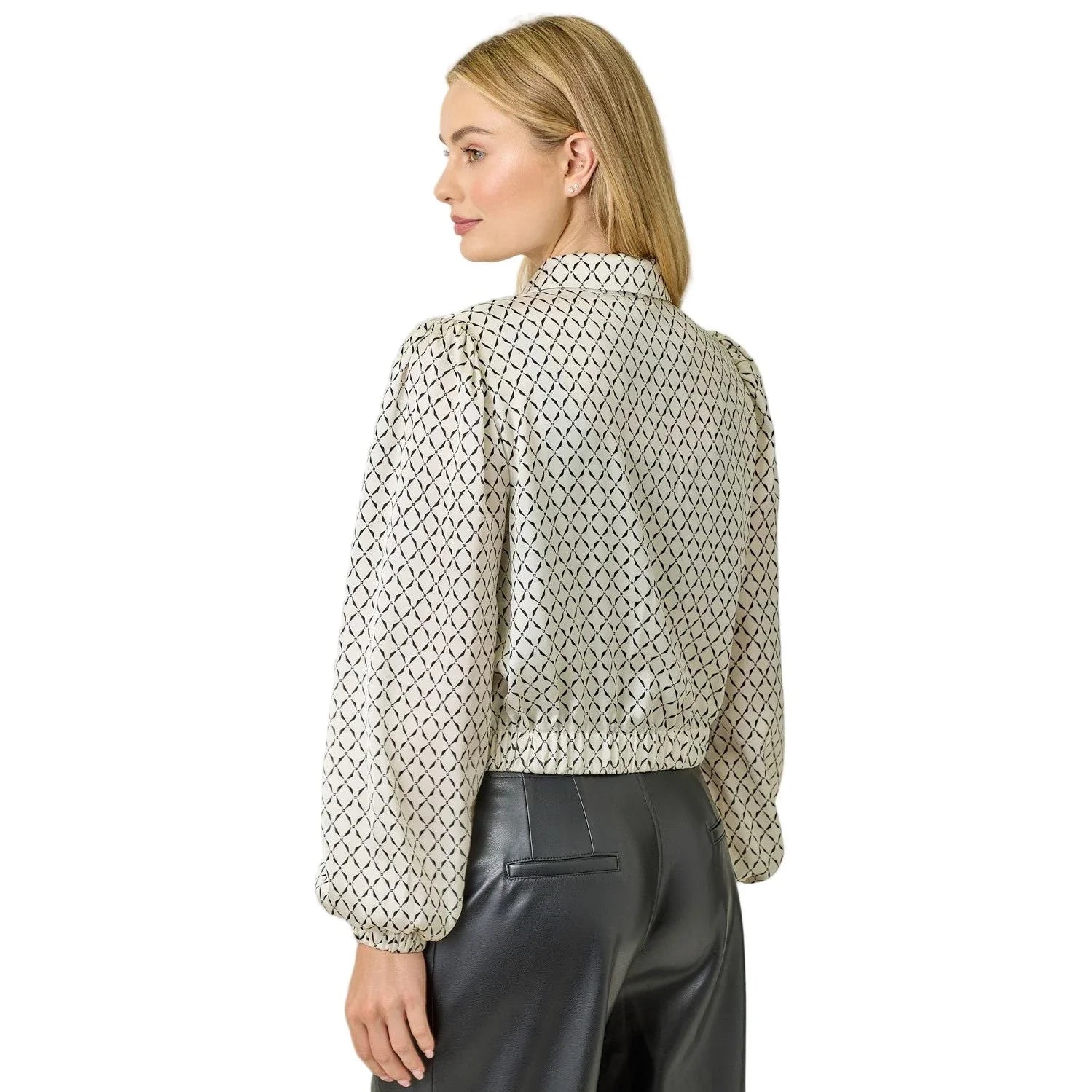 Women's Geo Print Scarf Blouse 61211