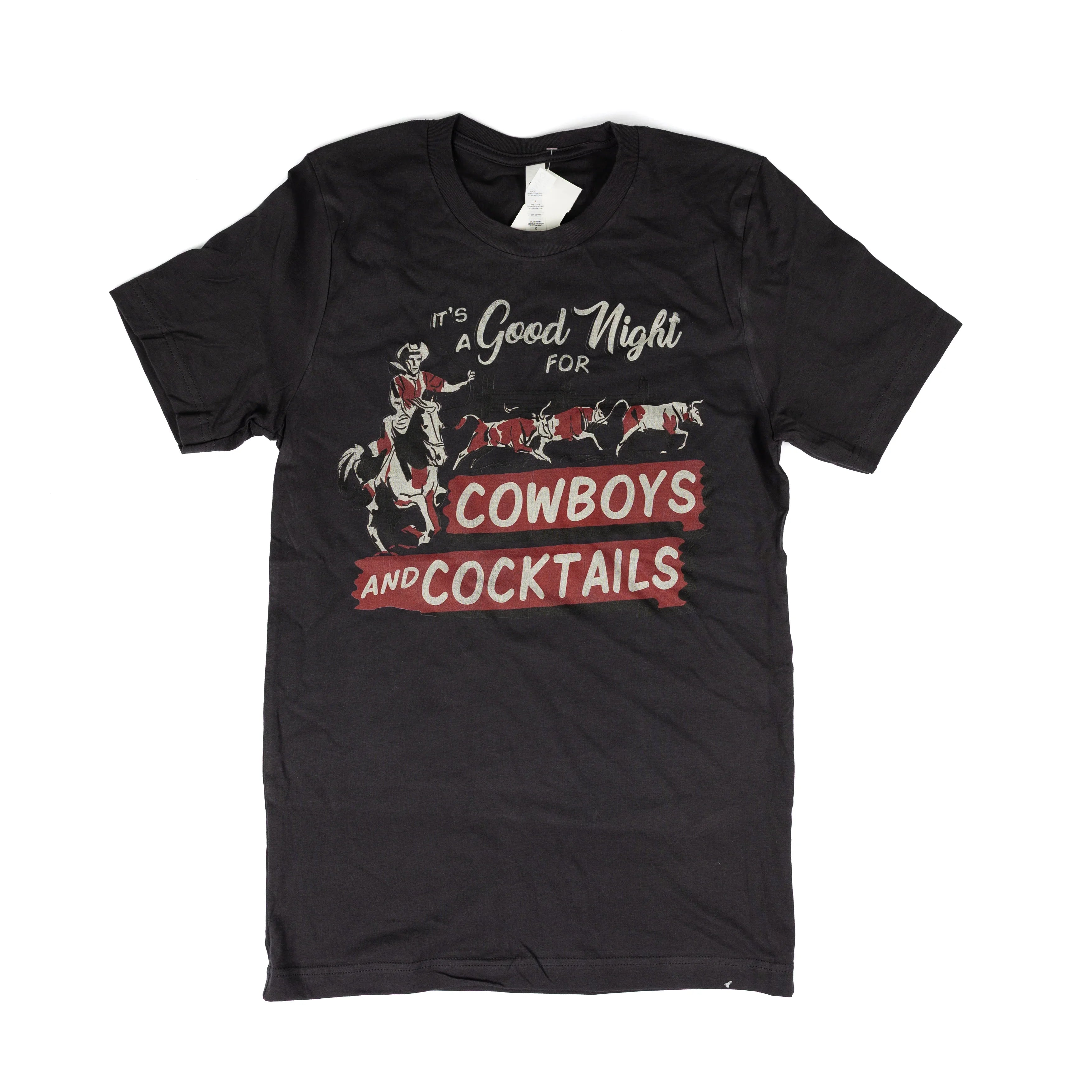 Women's Gray "It's a Good Night for Cowboys" Short Sleeve T-shirt