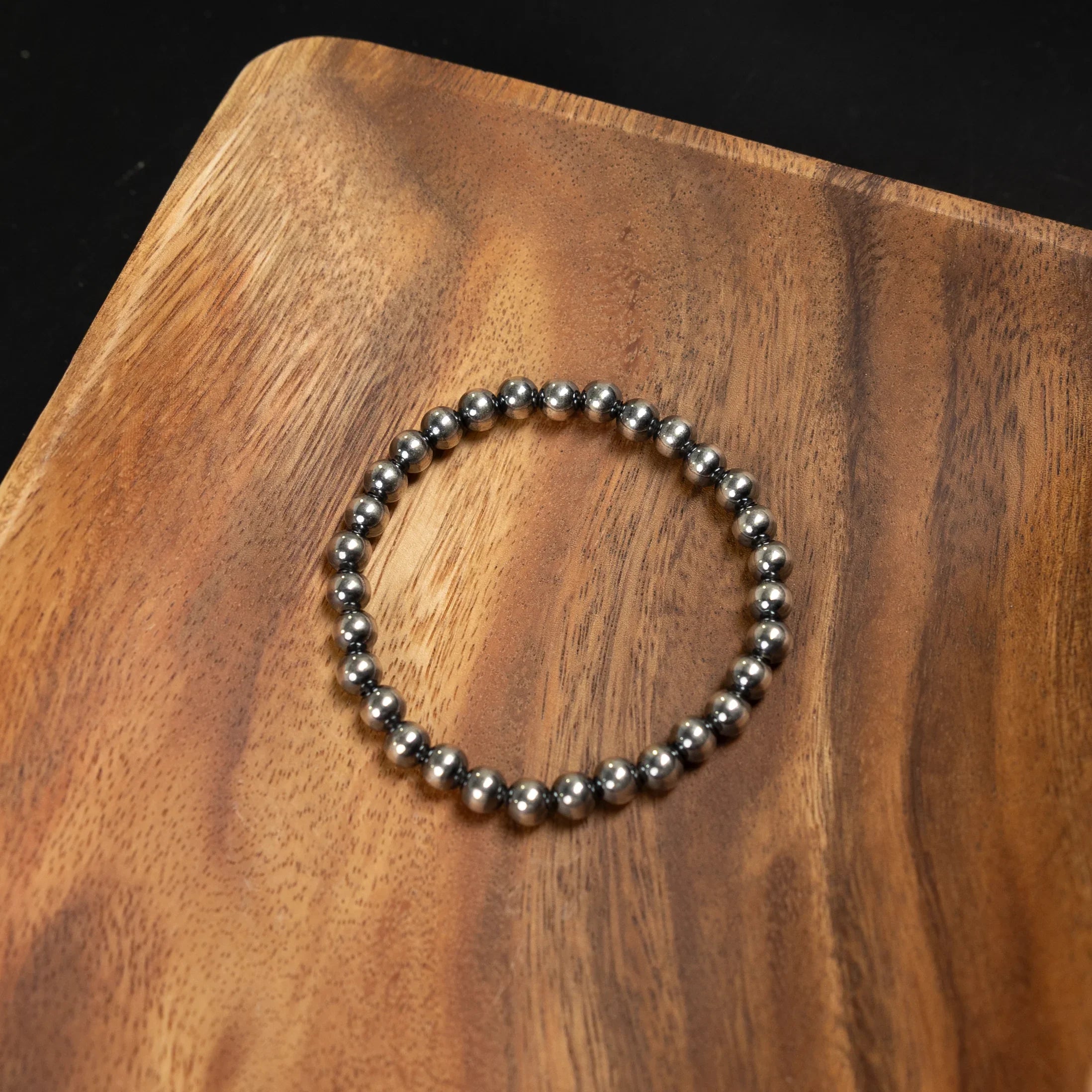 Women's Handmade Silver 6MM Navajo Pearl Bracelet