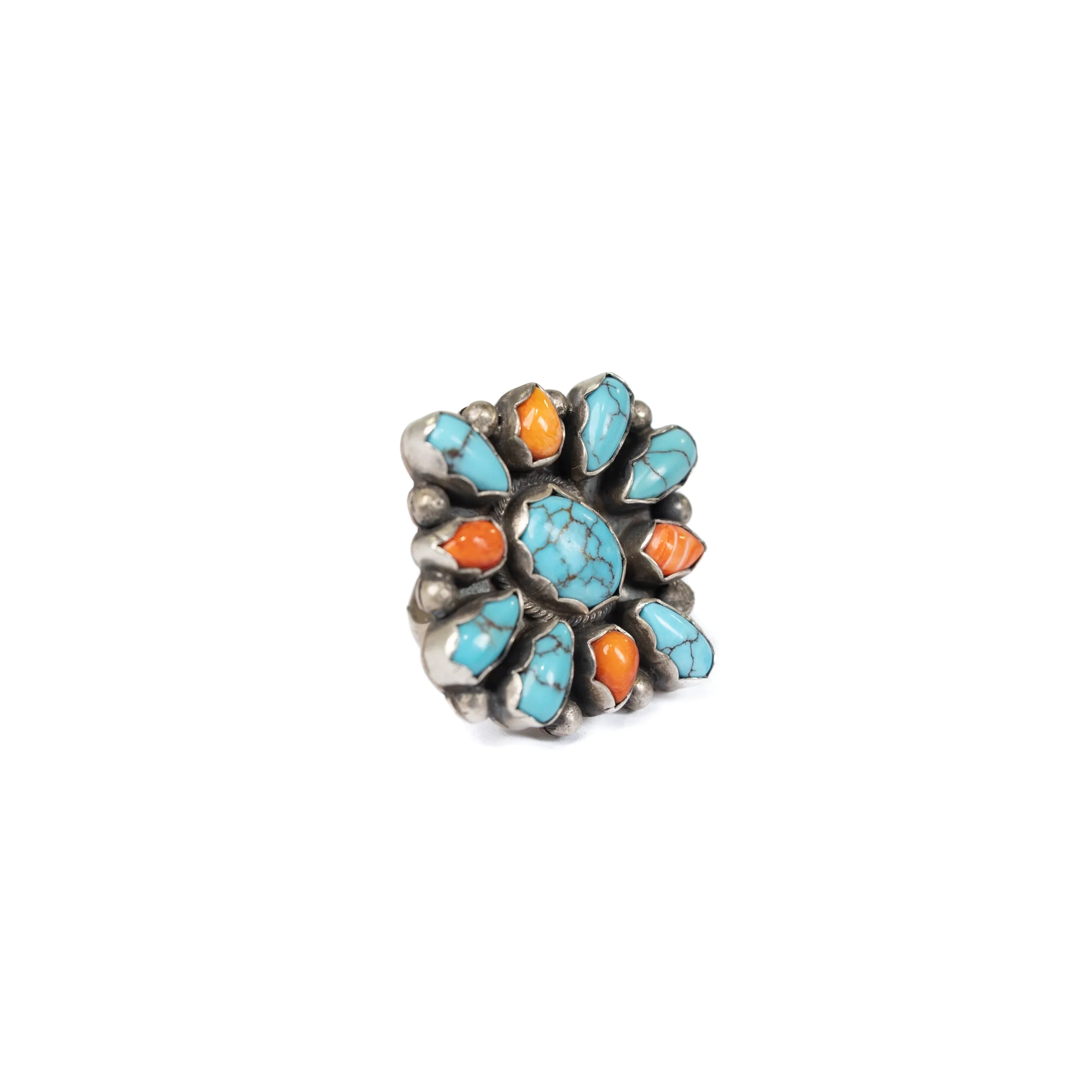 Women's Handmade Spiny Oyster and Turquoise Burst Earring