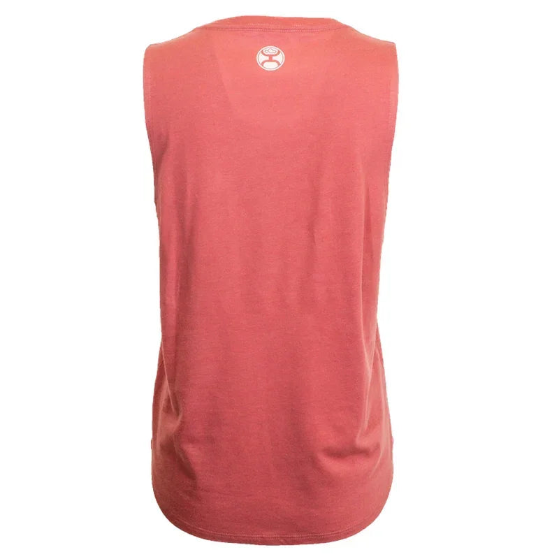 Women's Hooey Mahogany with White and Teal Hooey Logo "Wild Ride" Tank HT2683PH