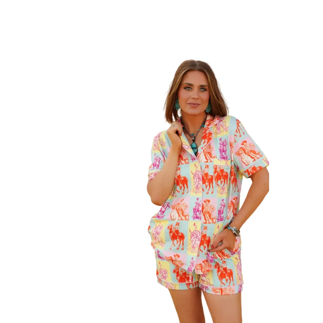 Women's Howdy Hanny Pastel Western Pajamas