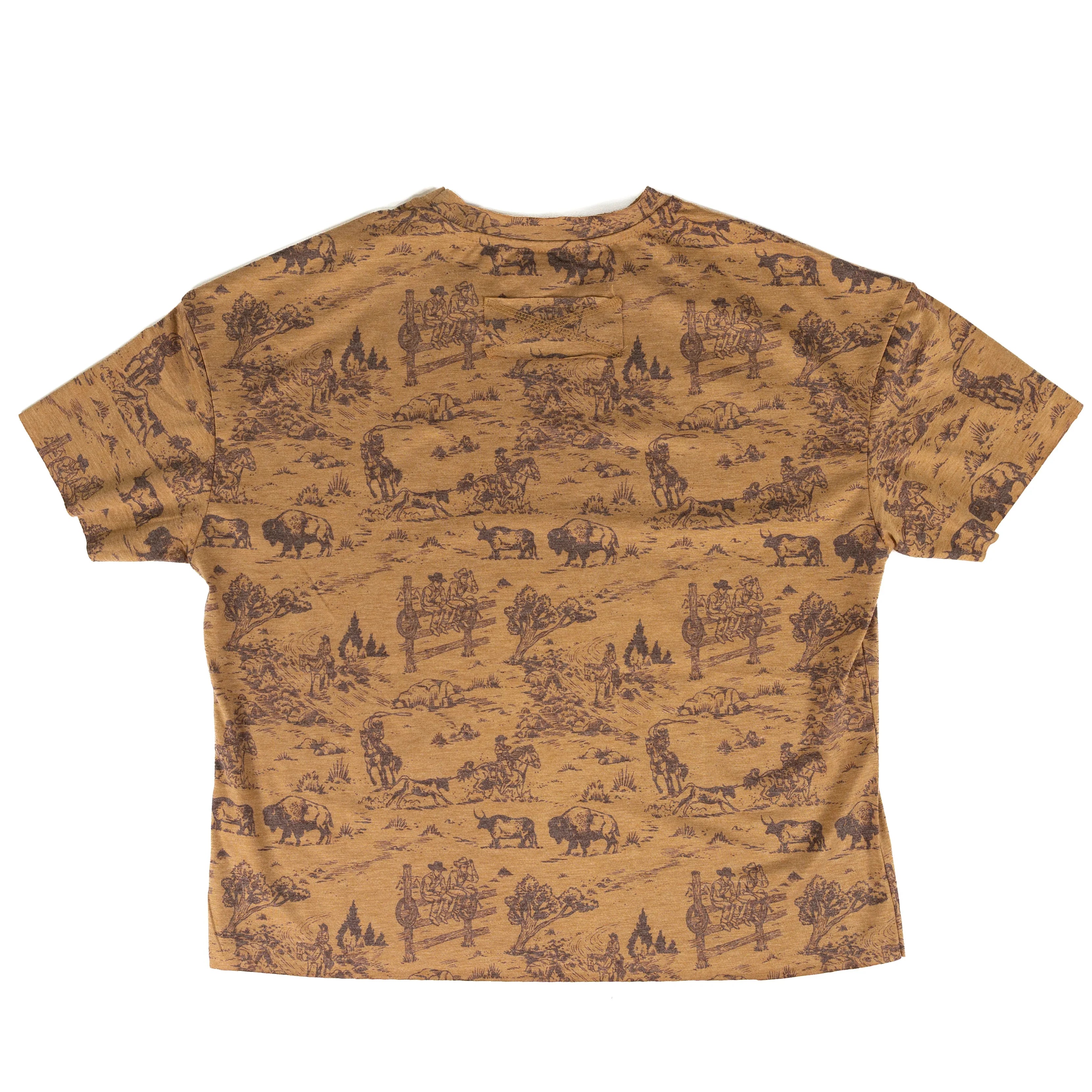 Women's Howdy Hanny Short Sleeve Buffalo Cowboy Printed T-shirt