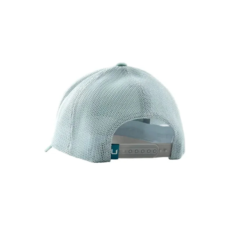 Women's Huk Mineral Blue Embroidered 110 Trucker Hat H3000523-393