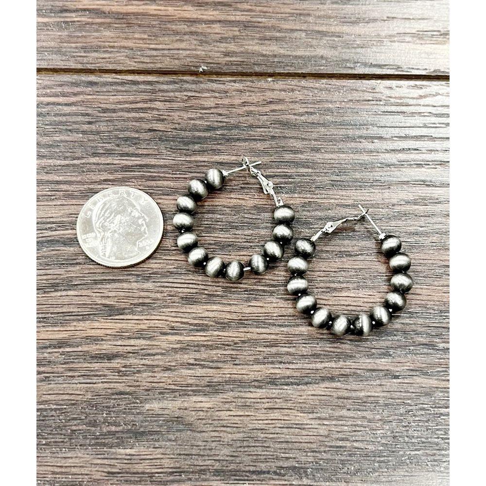 Women's Isac 1" 6mm Western Bead Hoop Earrings 724502