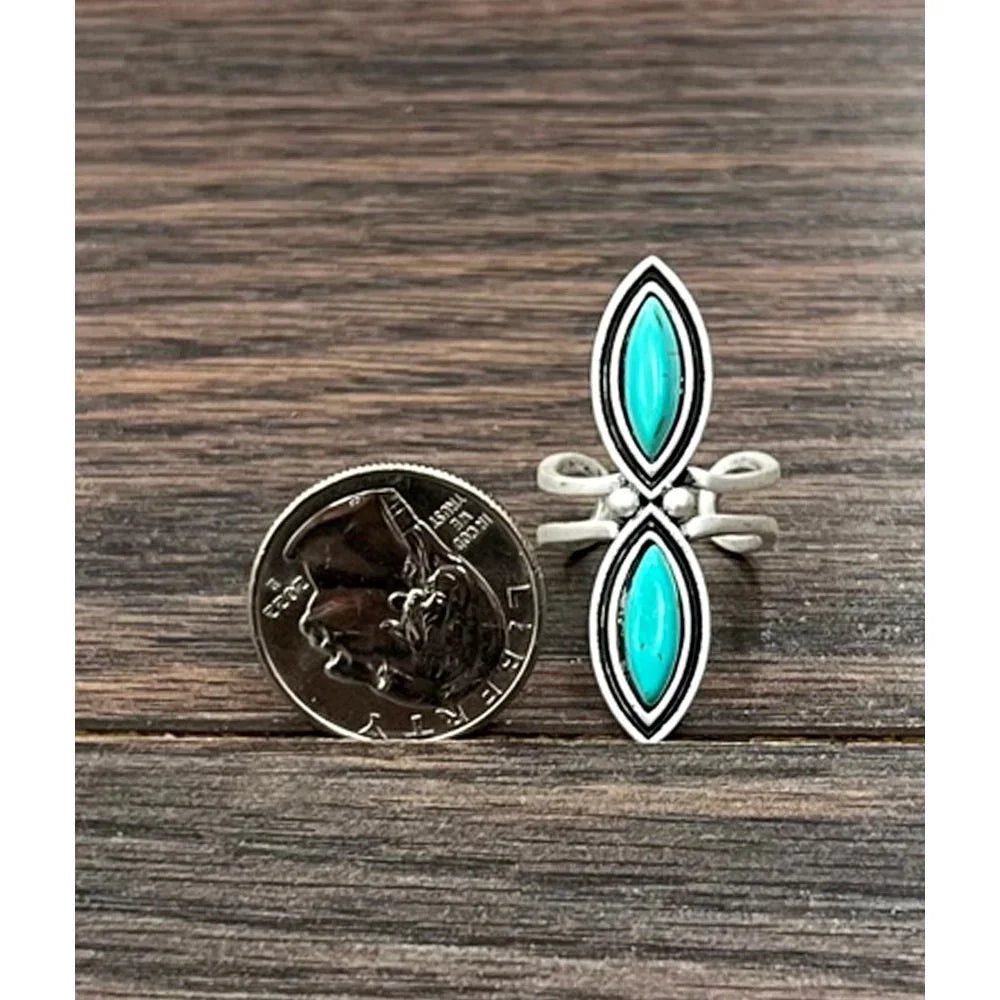 Women's Isac 1.7" Turquoise Adjustable Ring 750457