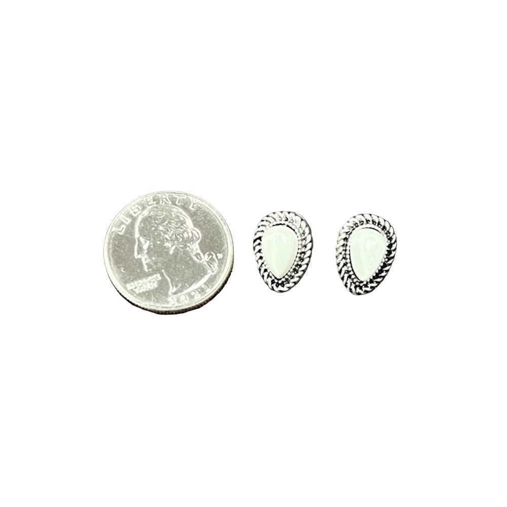 Women's Isac 10mm Drop White Turquoise Stud Earrings