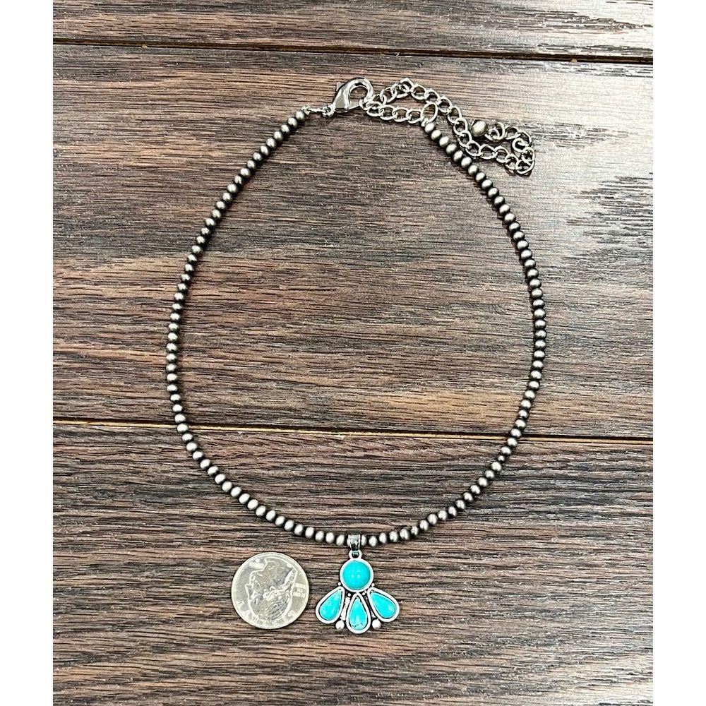 Women's Isac 15" Handmade Navajo Turquoise Necklace 738294