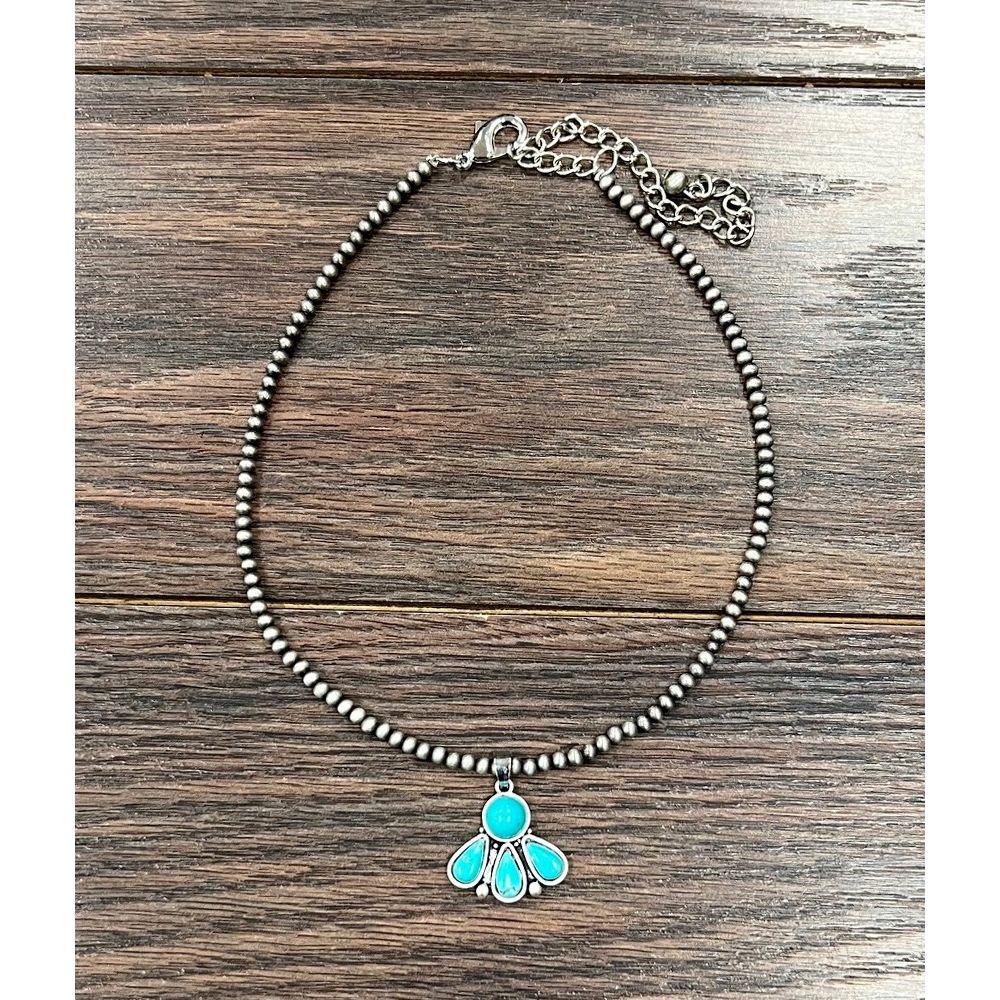 Women's Isac 15" Handmade Navajo Turquoise Necklace 738294