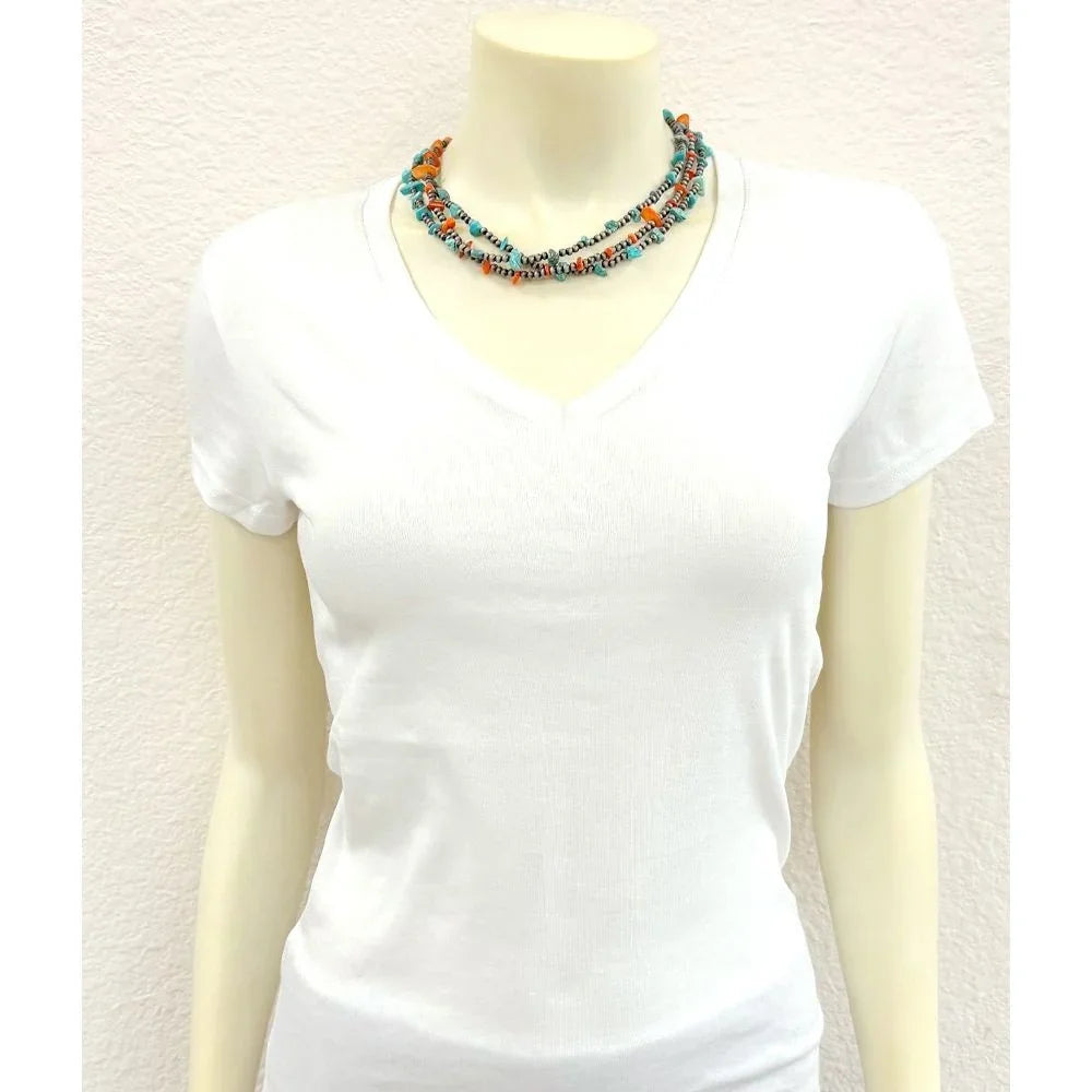 Women's Isac 16" Western Turquoise/Oyster Strand Necklace 739787