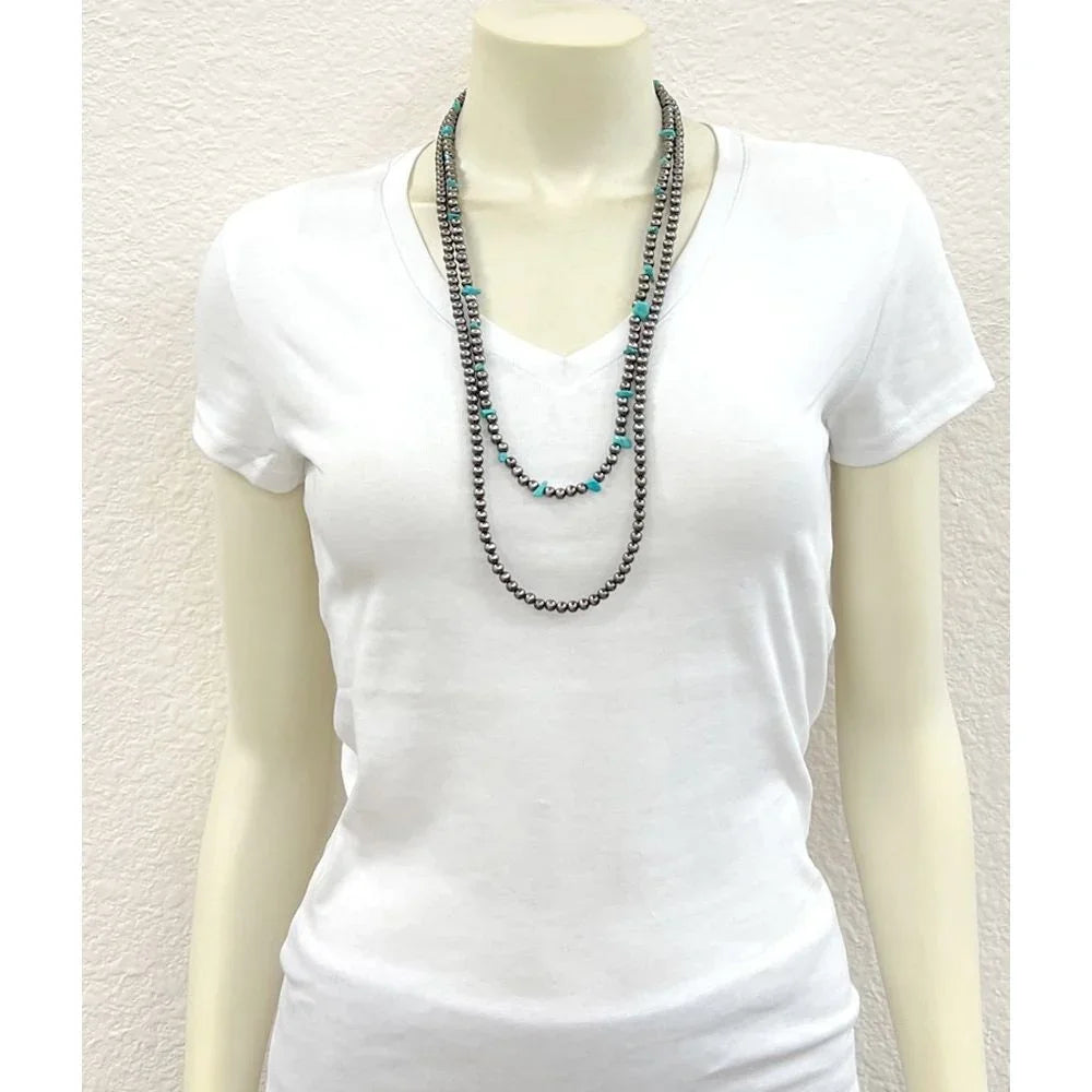 Women's Isac 30" Handmade Polish Navajo Turquoise Necklace 738052