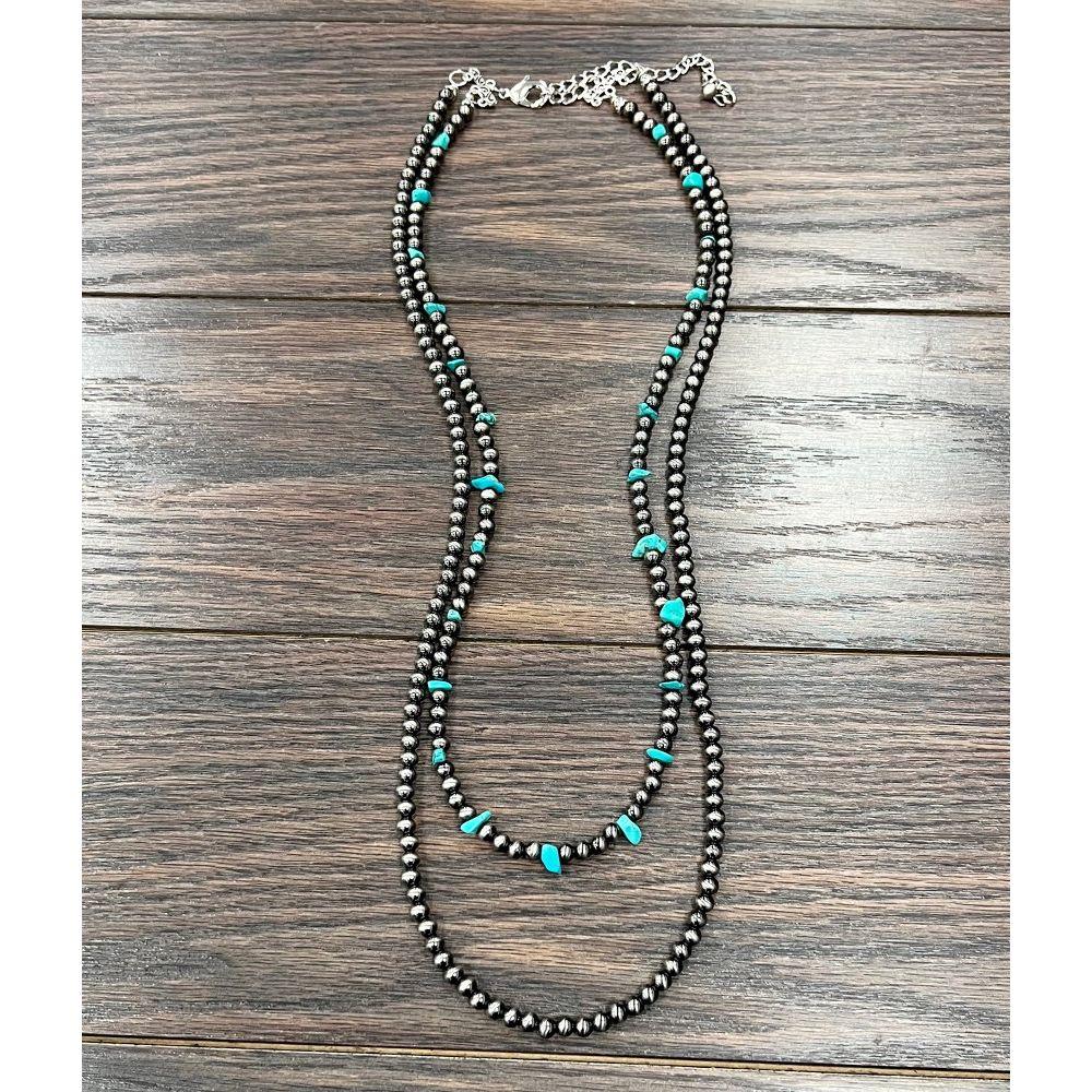 Women's Isac 30" Handmade Polish Navajo Turquoise Necklace 738052