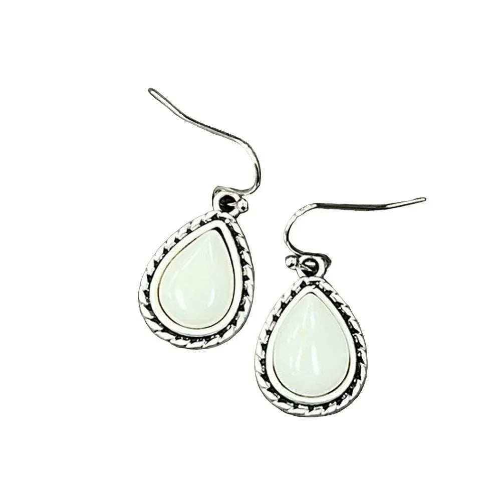 Women's Isac .7" Long White Turquoise Earrings