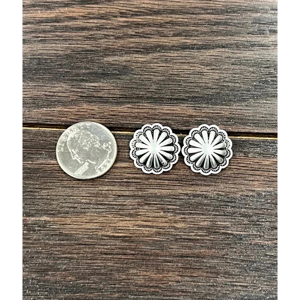 Women's Isac .8" Brass Stud Concho Earrings 723112