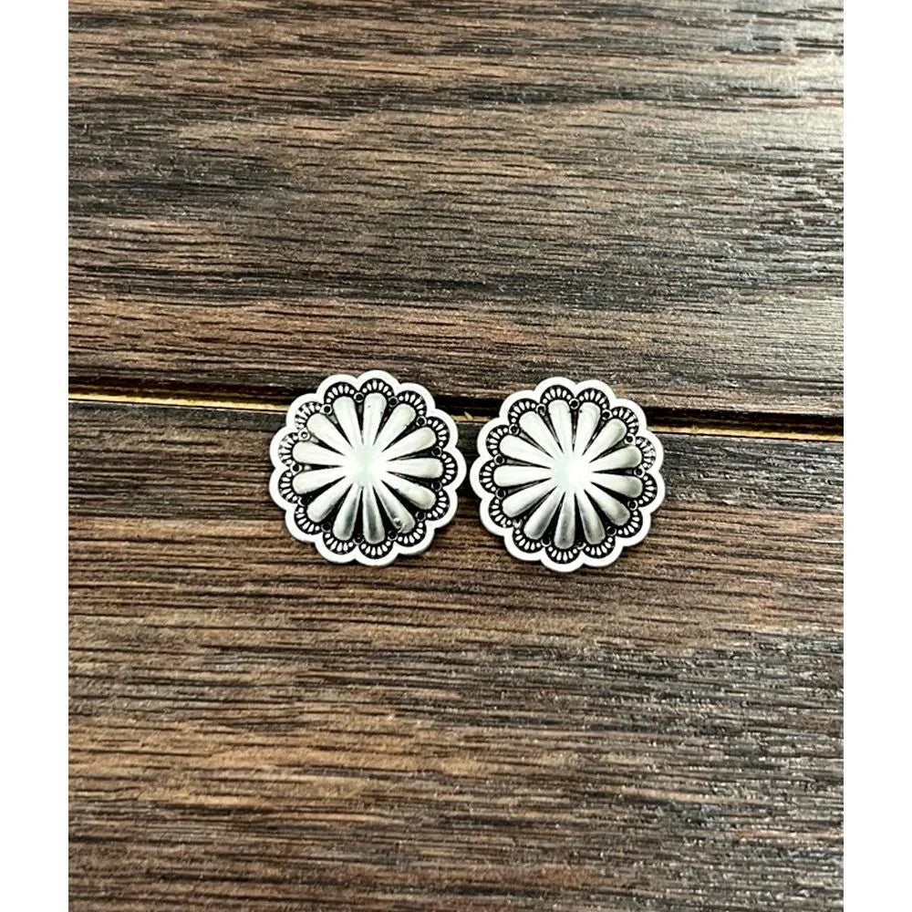 Women's Isac .8" Brass Stud Concho Earrings 723112