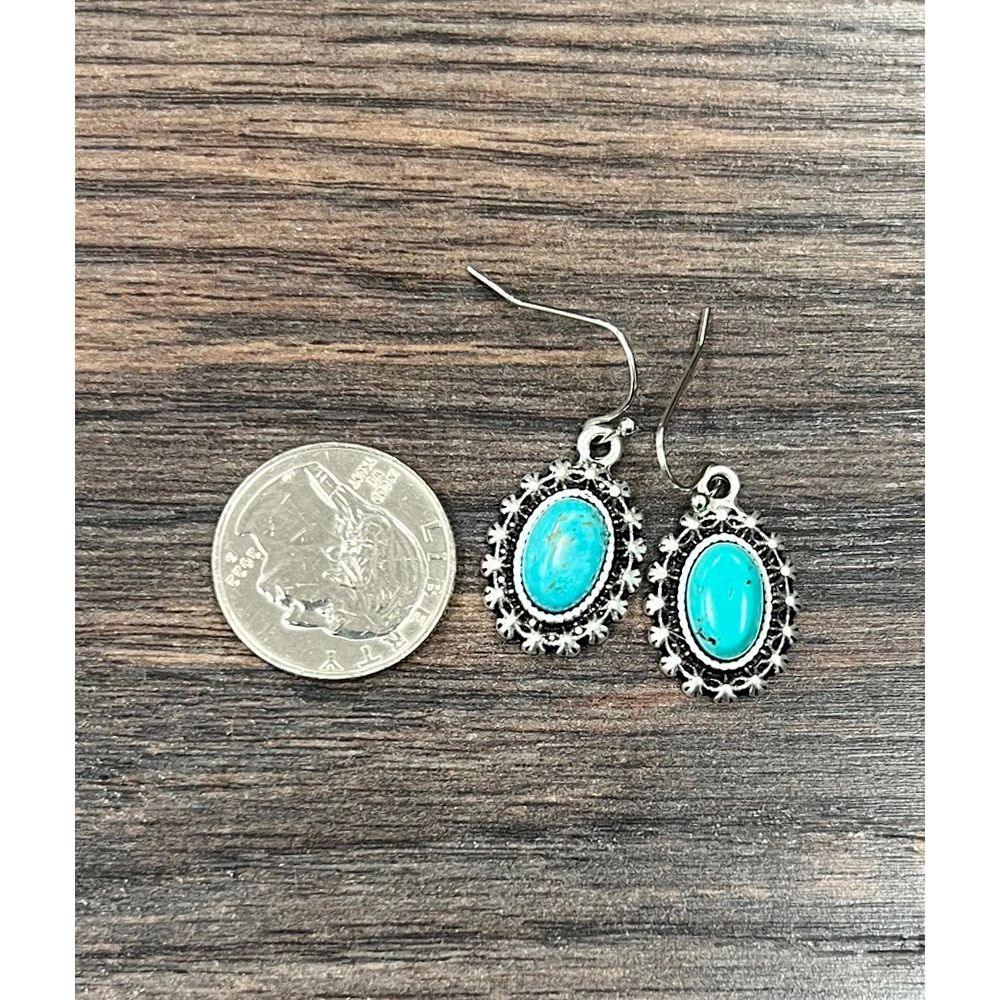 Women's Isac 8mm Oval Turquoise Earrings 722836-1