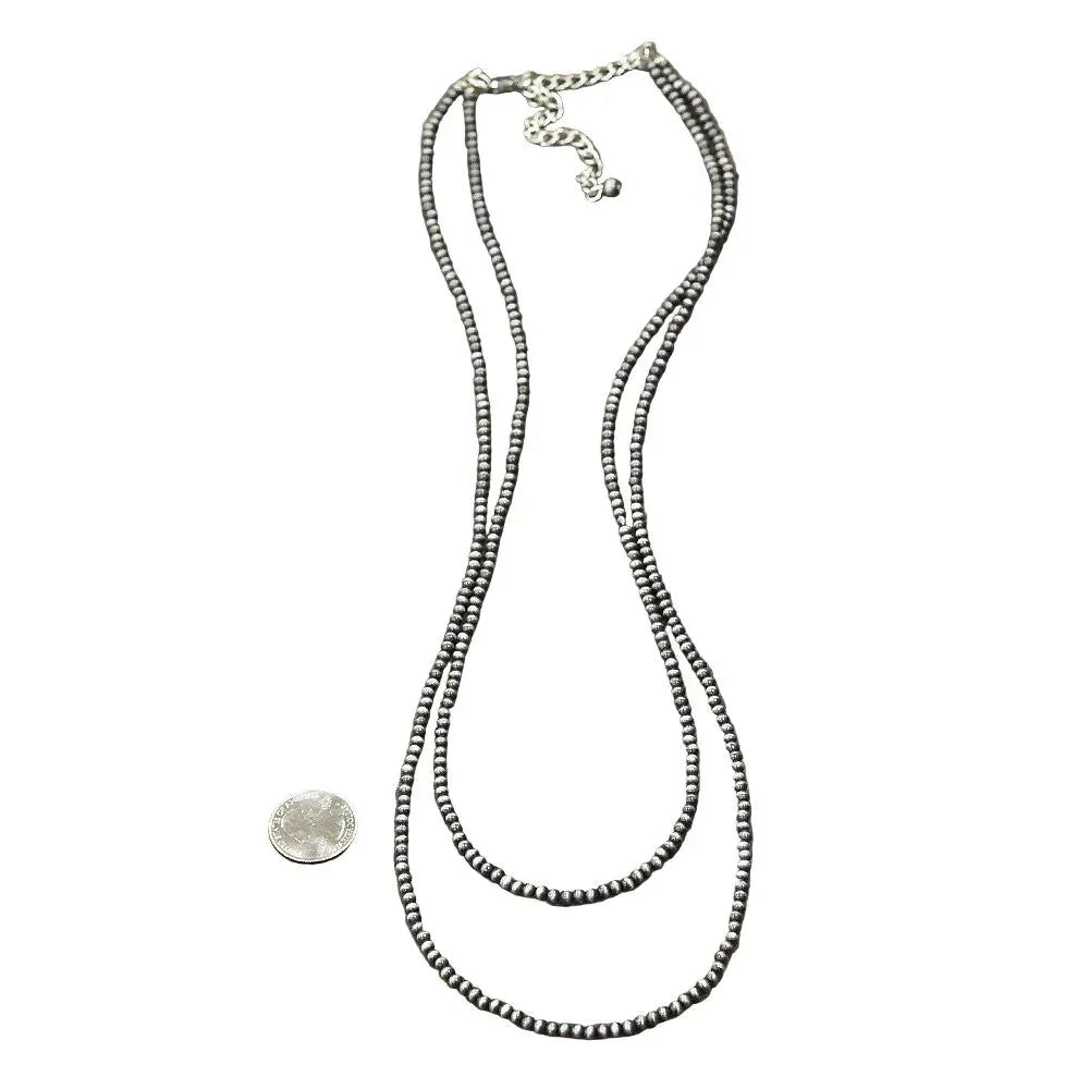Women's Isac Handmade 2-strand Navajo Bead Necklace