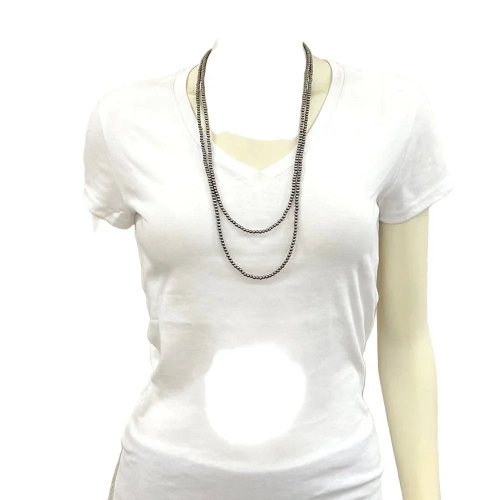 Women's Isac Handmade 2-Strand Polish Navajo Bead Necklace
