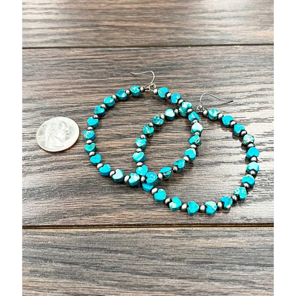Women's Isac Handmade Heart Gemstone Hoop Earrings 723504