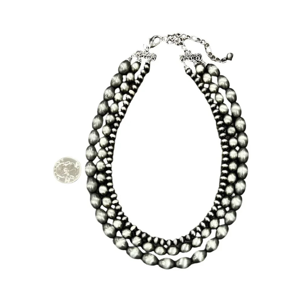 Women's Isac Handmade Oval, Round Navajo Bead Necklace 739055 - Crazy House Western Wear
