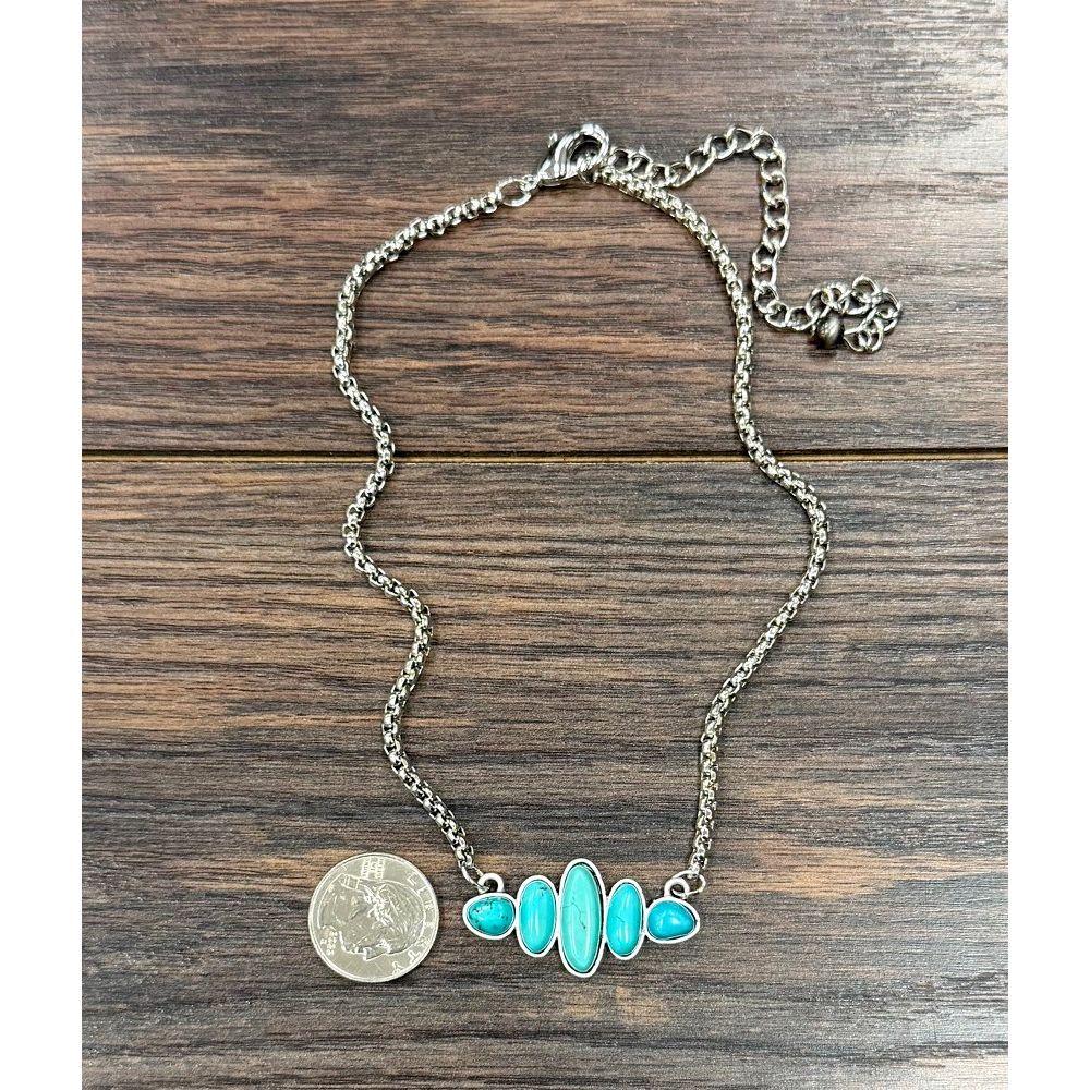 Women's Isac Silver and Turquoise Necklace 739775