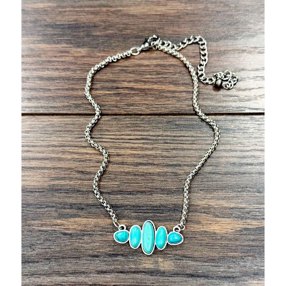 Women's Isac Silver and Turquoise Necklace 739775