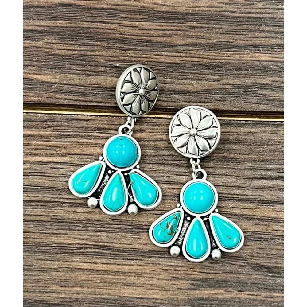 Women's Isac Turquoise Post Earrings 726481