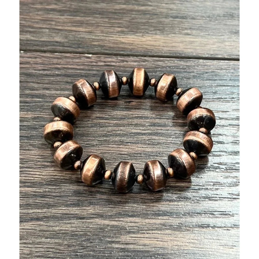 Women's Isac Western Copper-tone Bead Stretch Bracelet 711382-1