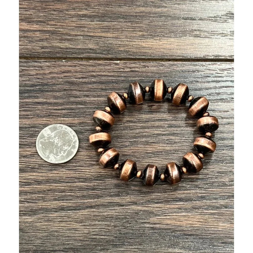 Women's Isac Western Copper-tone Bead Stretch Bracelet 711382-1