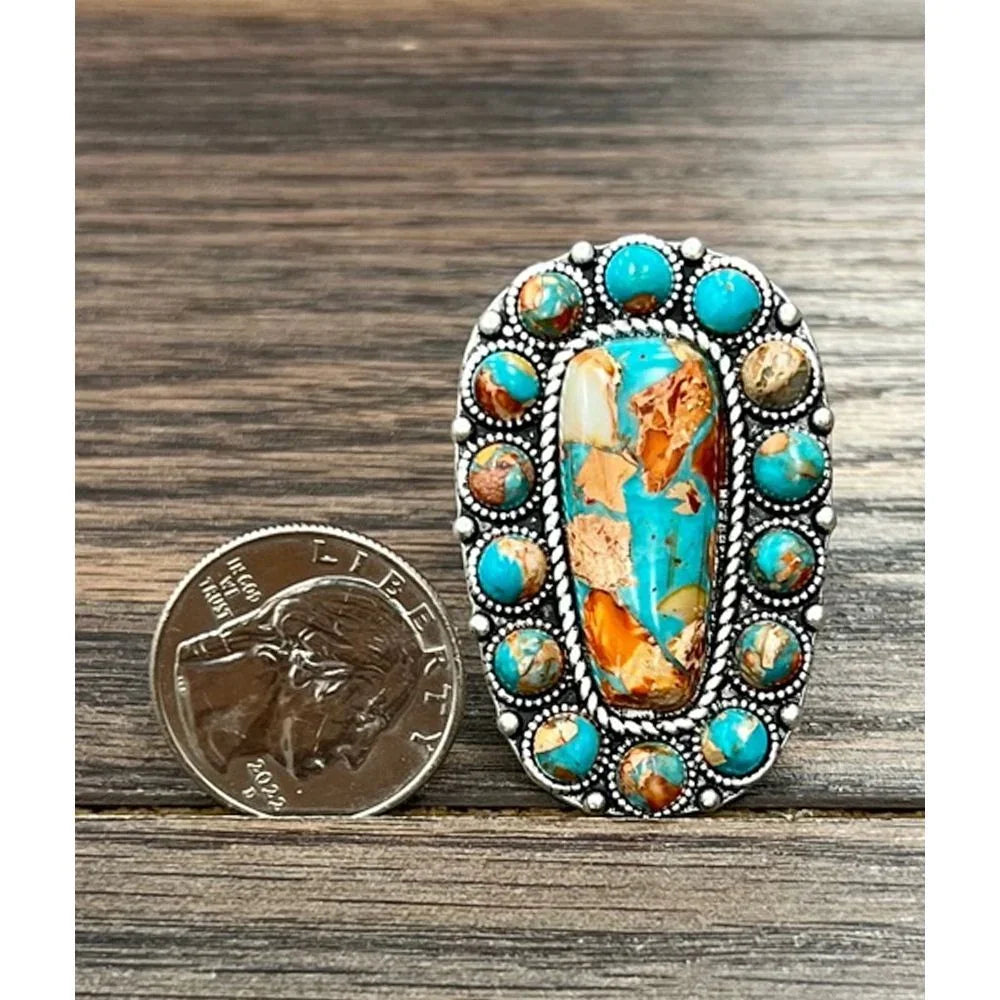Women's Isac Western Gemstone Adjustable Ring 750484