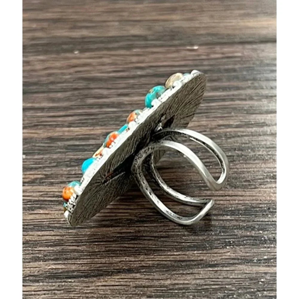 Women's Isac Western Gemstone Adjustable Ring 750484