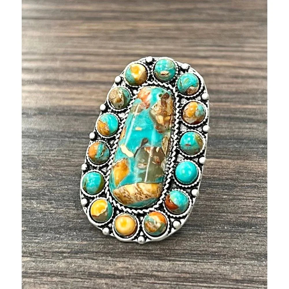 Women's Isac Western Gemstone Adjustable Ring 750484