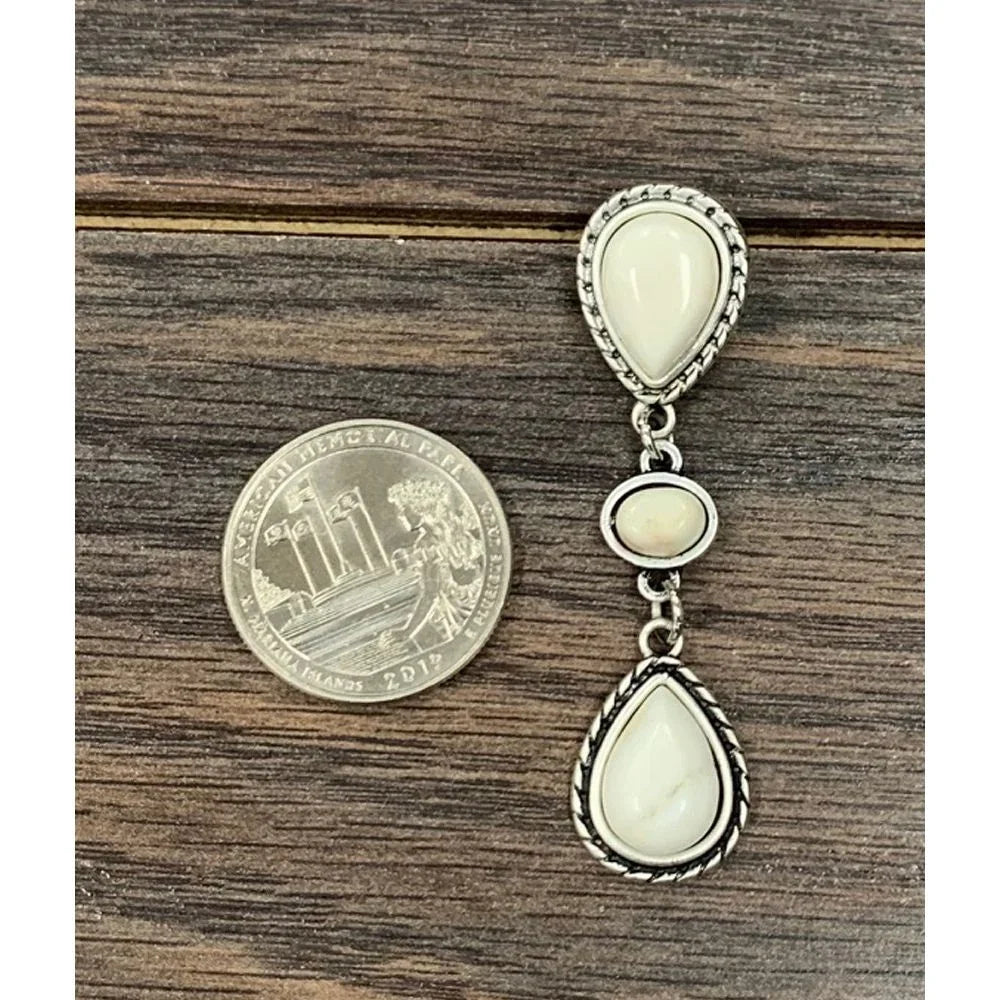 Women's Isac White Turquoise Post Earrings 722146