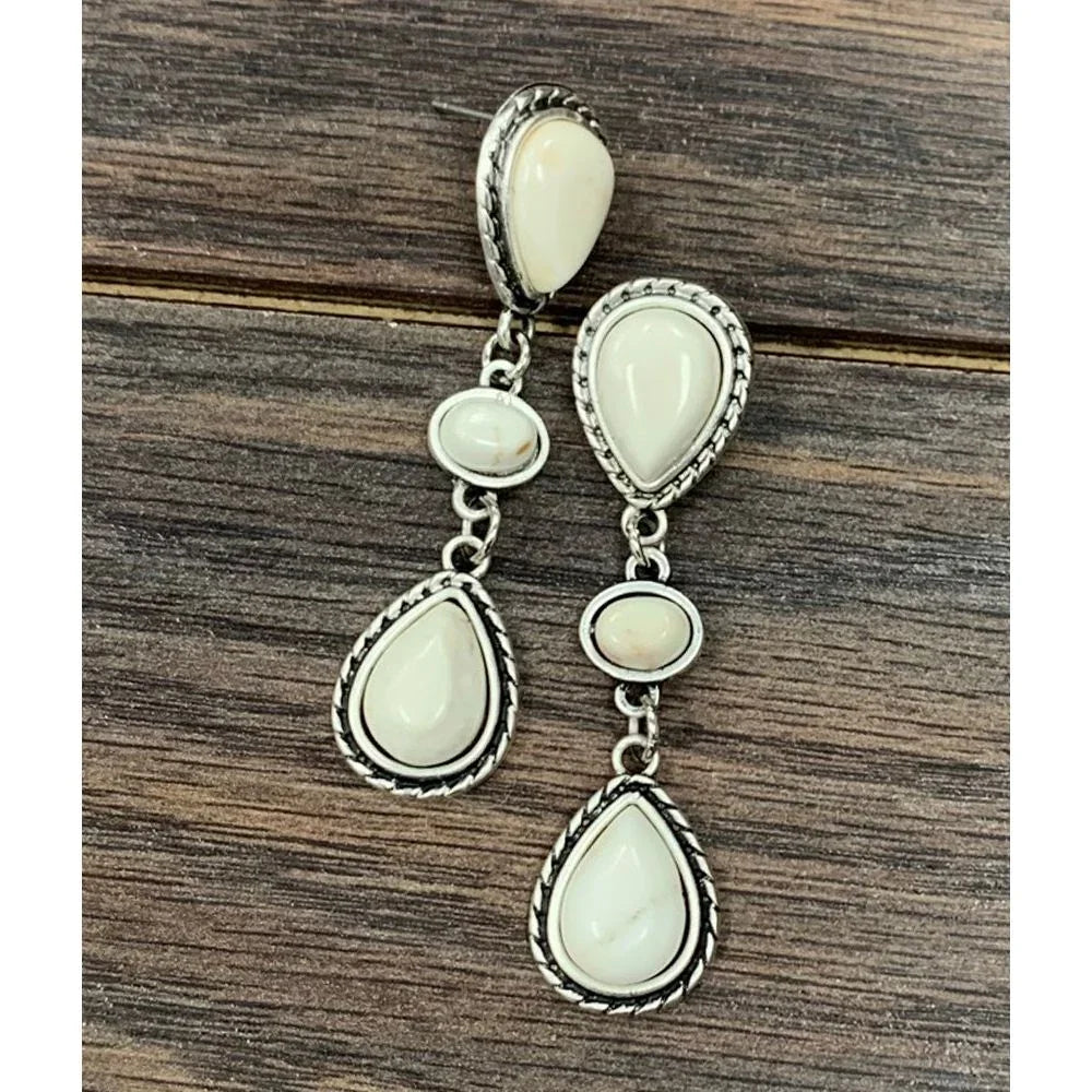 Women's Isac White Turquoise Post Earrings 722146