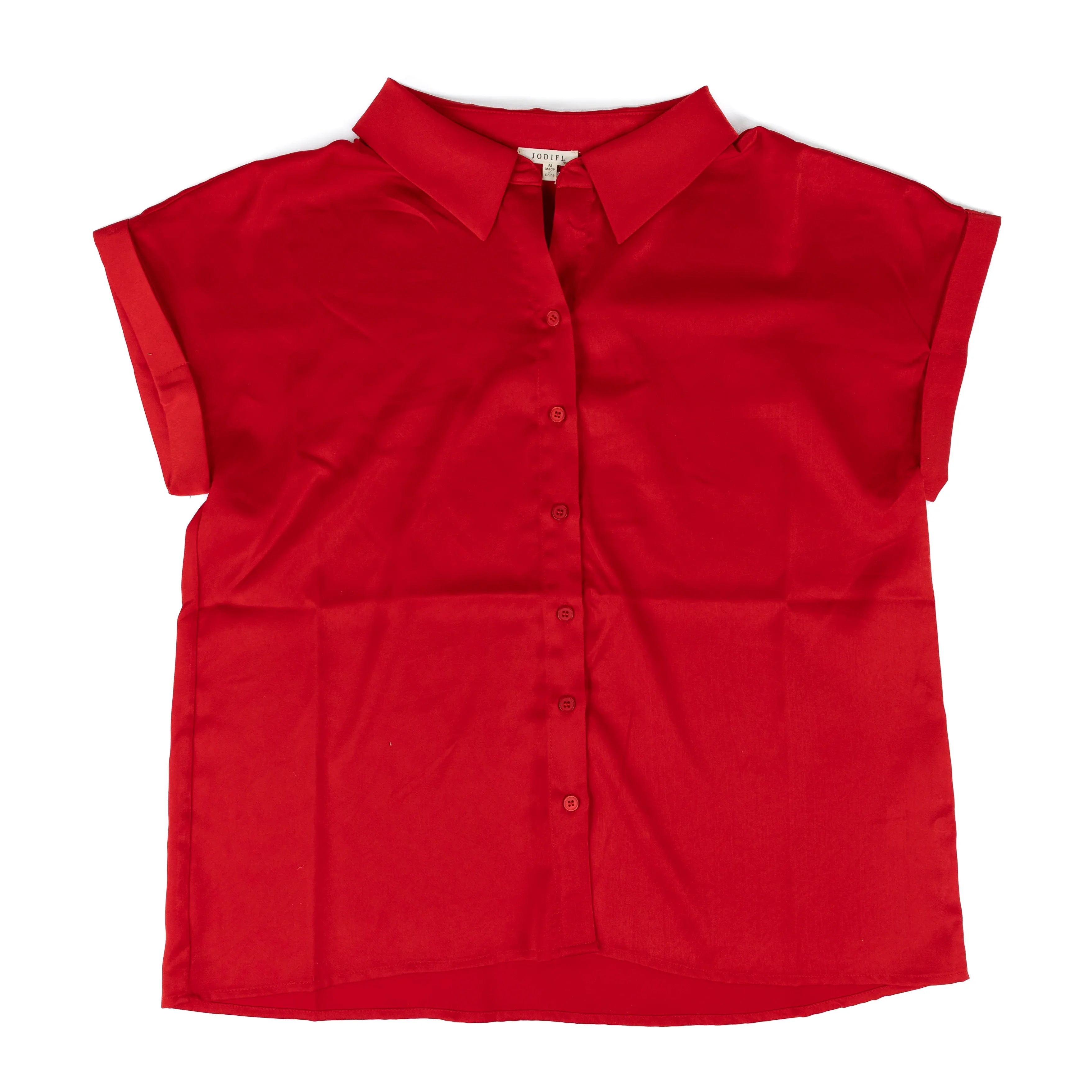 Women's Jodifl Short Sleeve Polyester Button Down Blouse B50971