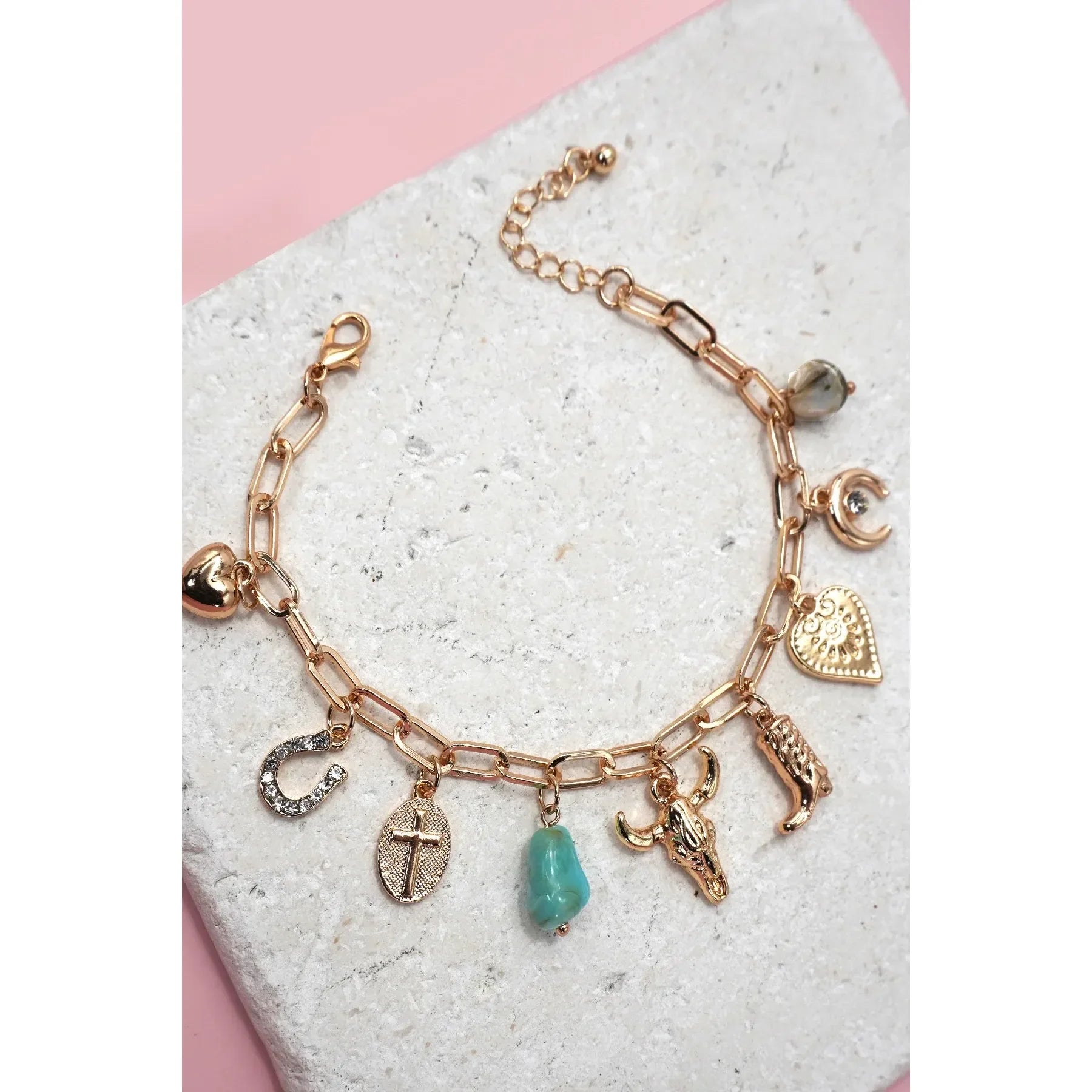 Women's Josslyn Gold Western Charm Bracelet 80B1291-BRCLT