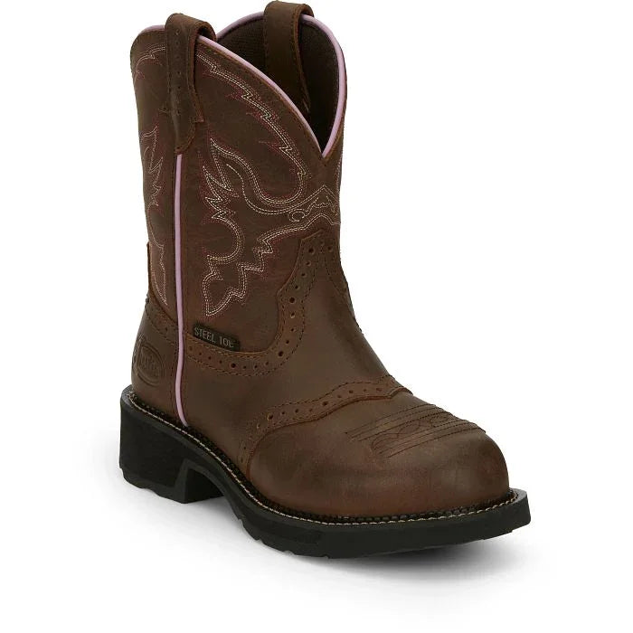 Women's Justin Wanette 8" Waterproof Steel Toe Boot GY9980 - Crazy House Western Wear