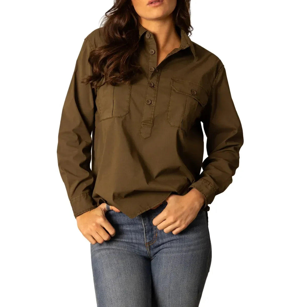 Women's Kimes Ranch Dark Olive Abigail Popover Top