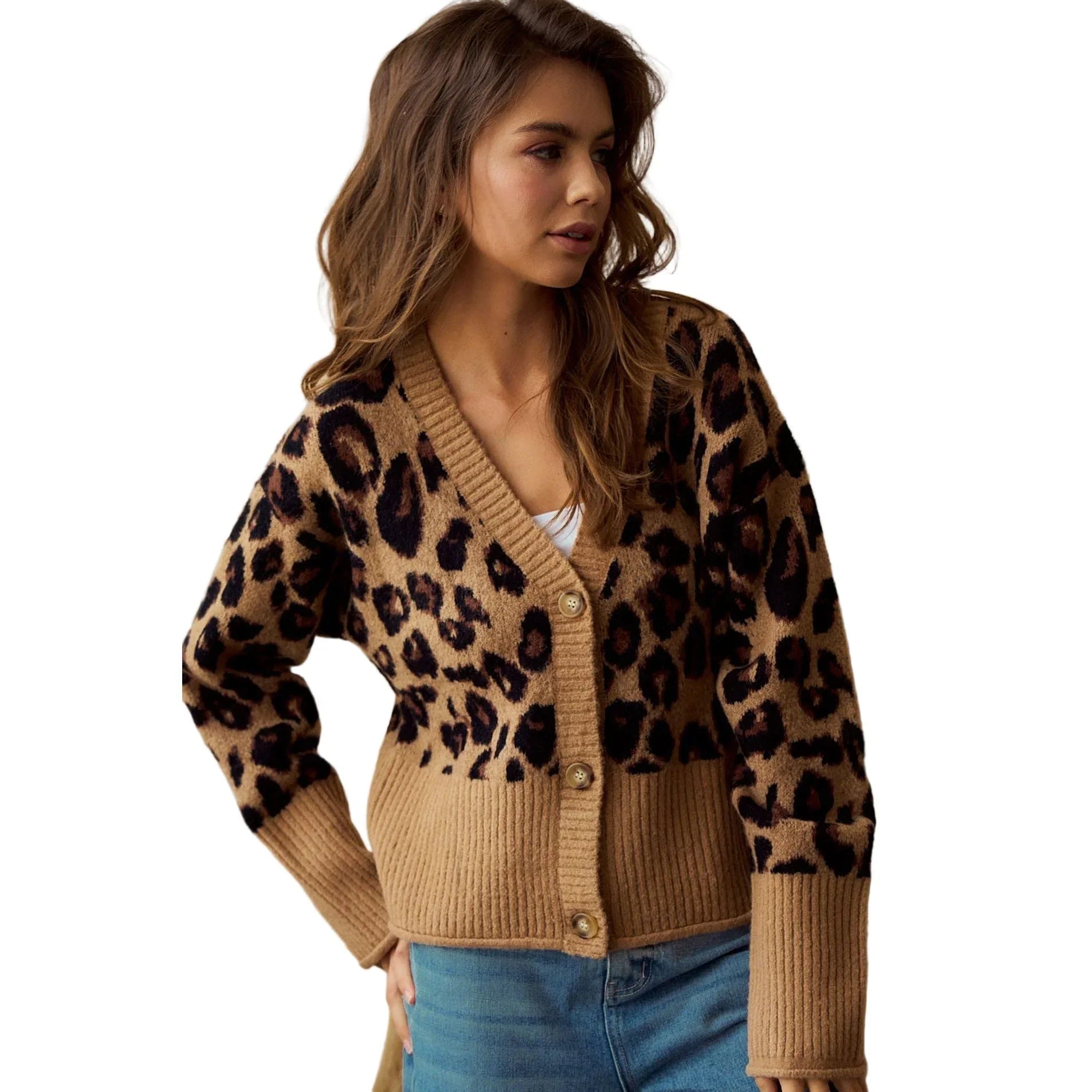 Women's Leopard Loose Fit Cardigan DJ1285-02