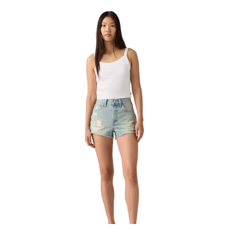 Women's Levi 501 Old Extended Vaca Light Wash Shorts 56327-0553