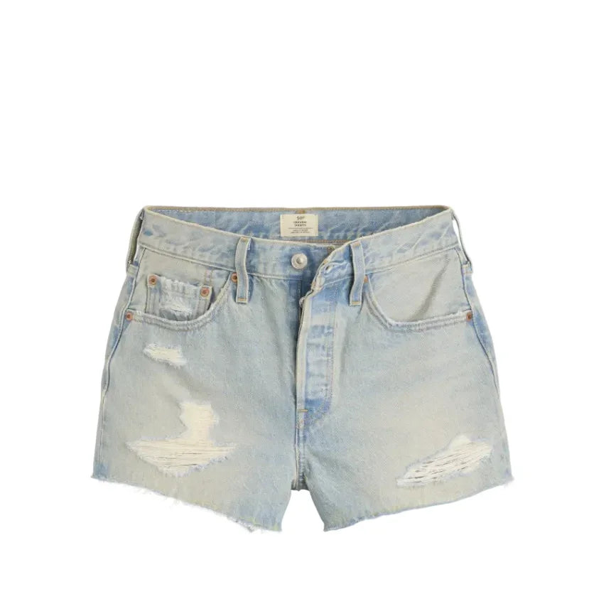 Women's Levi 501 Old Extended Vaca Light Wash Shorts 56327-0553