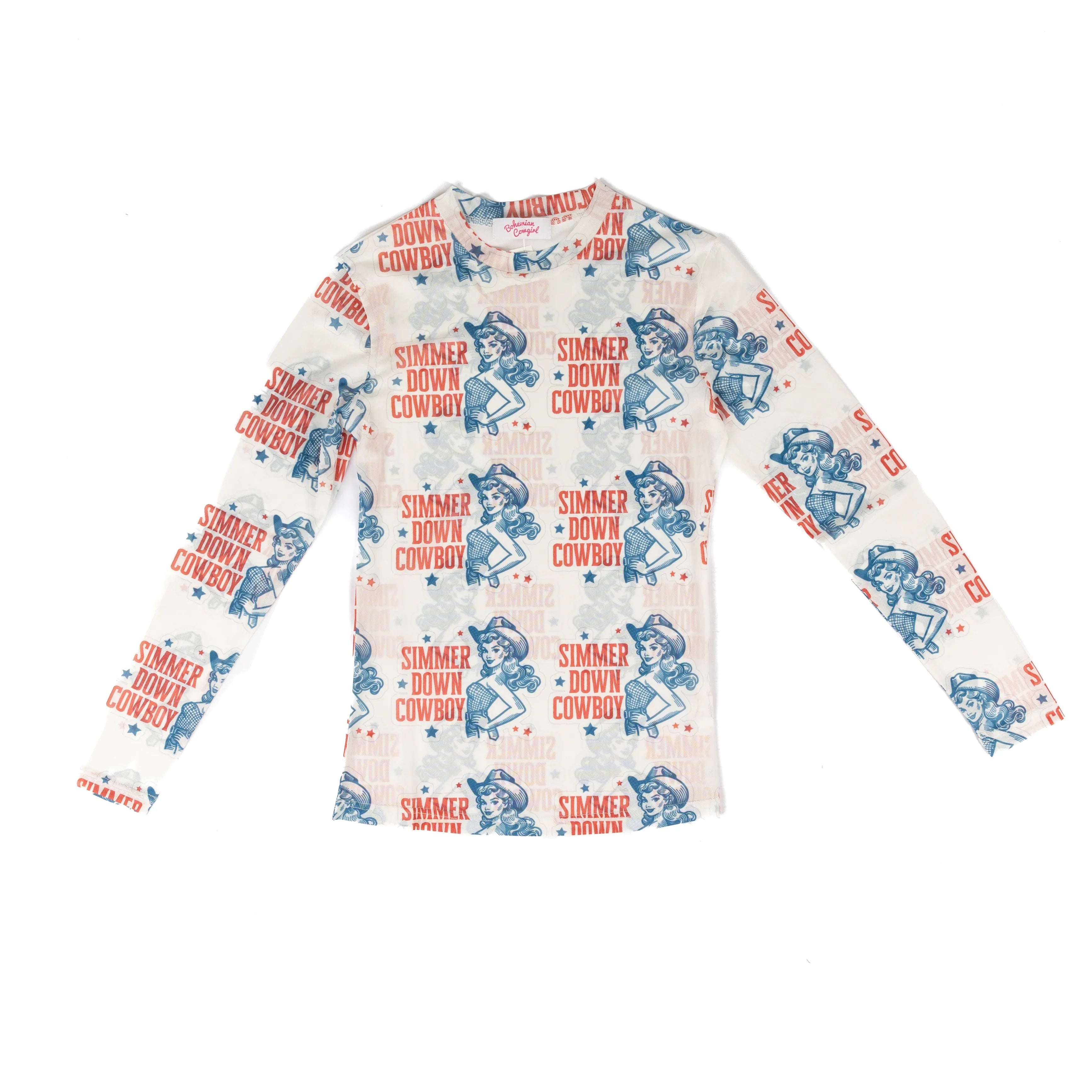 Women's Long Sleeve Simmer Down Mesh Top
