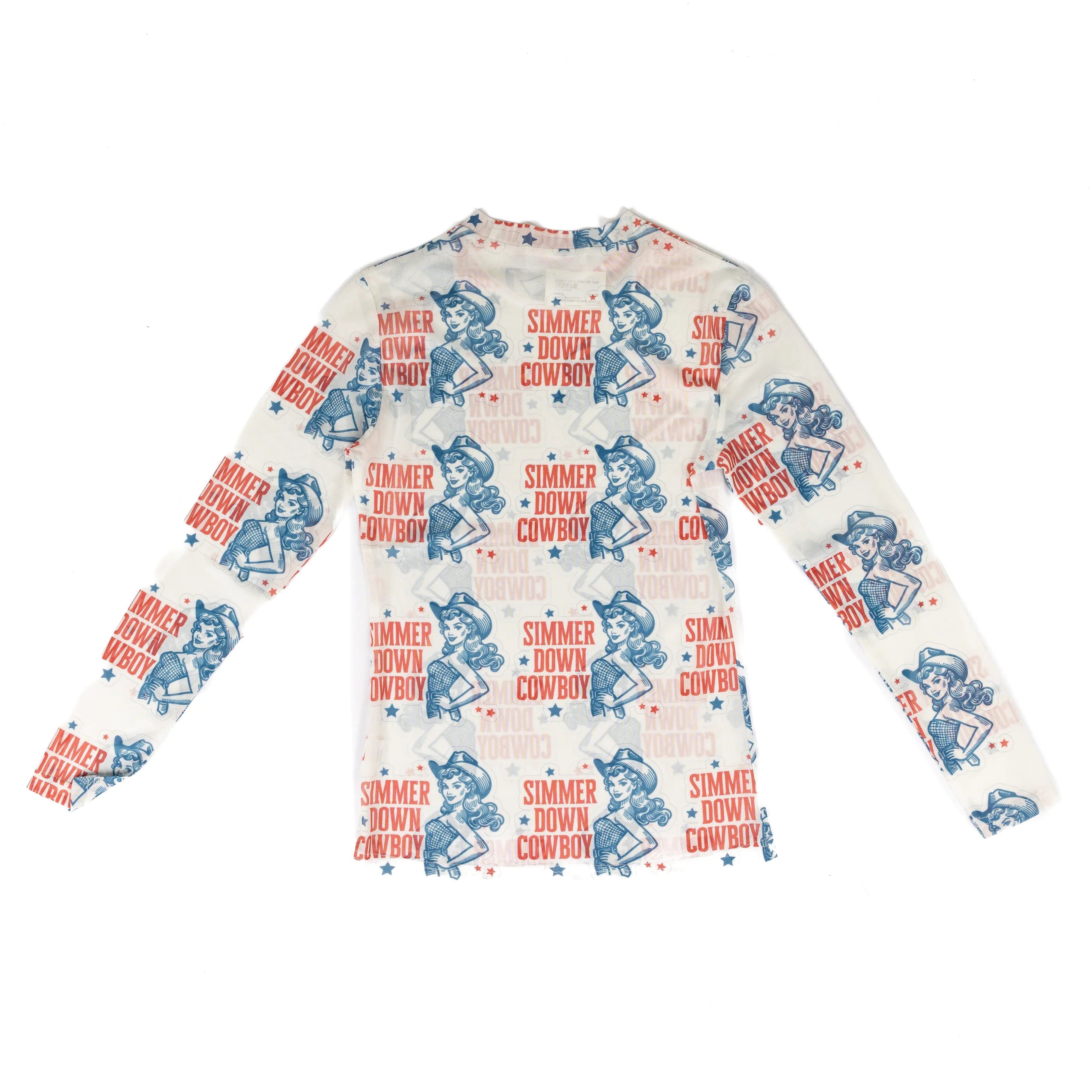 Women's Long Sleeve Simmer Down Mesh Top